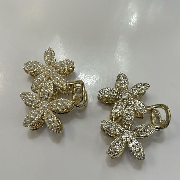 Hair Clips Pearls and CZ (2) - Picture 4 of 5